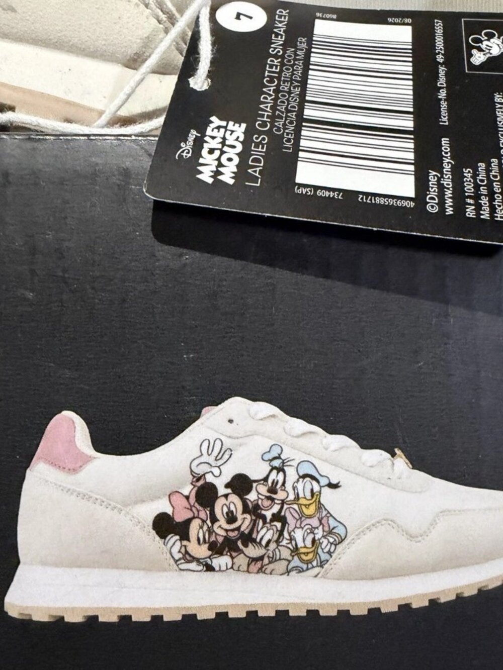 ""NWT "Disney Mickey Mouse  and friends" Women’s Character Sneakers "Size 8M